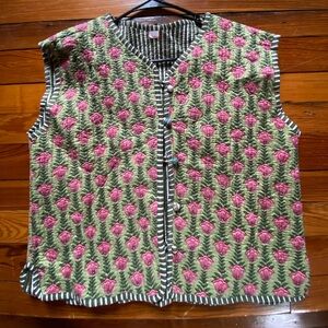 Reversible hand-made vest from India